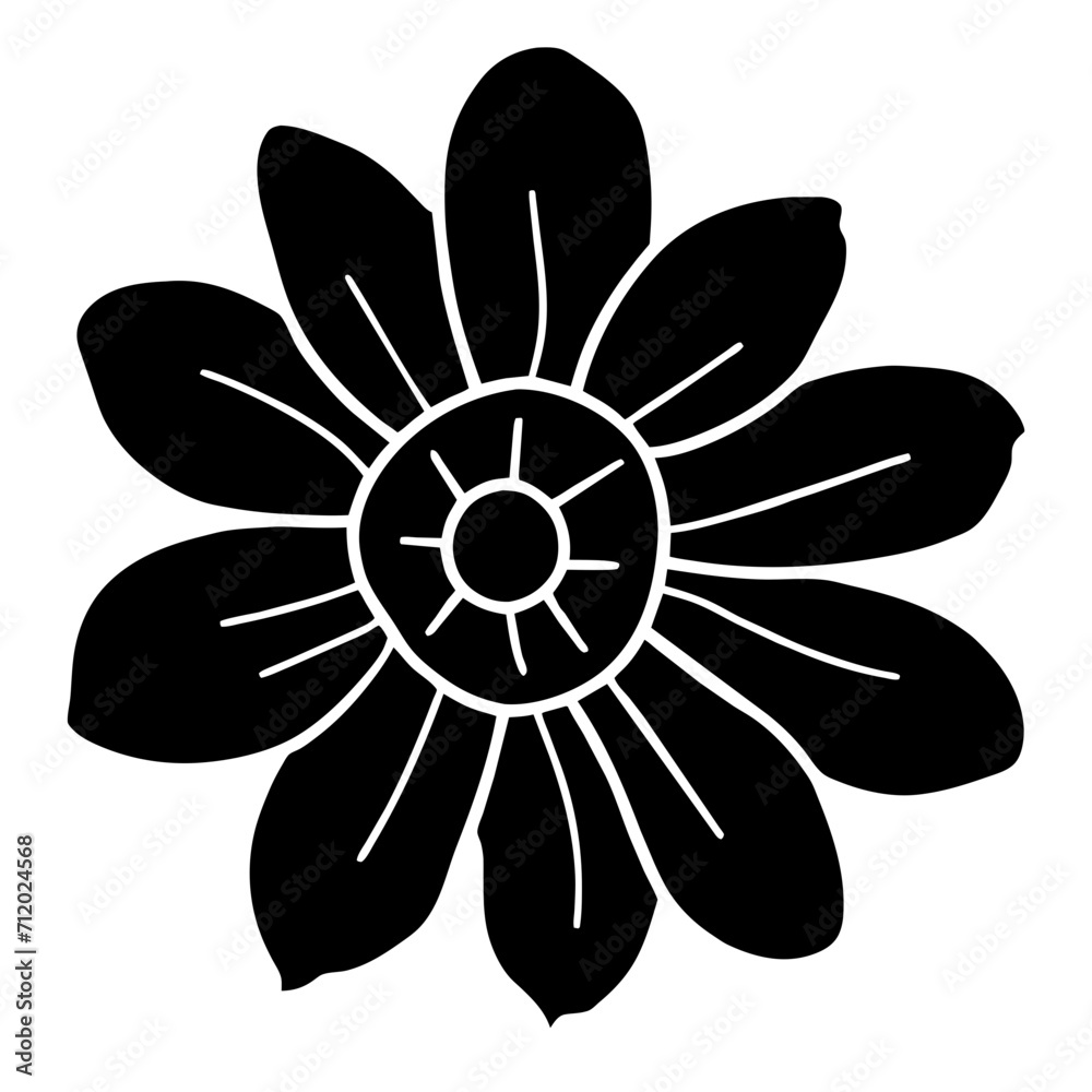 Hand drawn simple flower illustration Hand drawn simple flower illustration