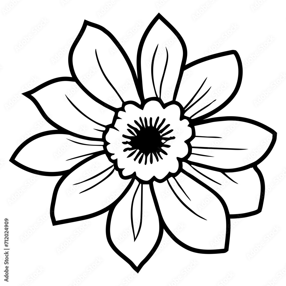 Hand drawn simple flower illustration