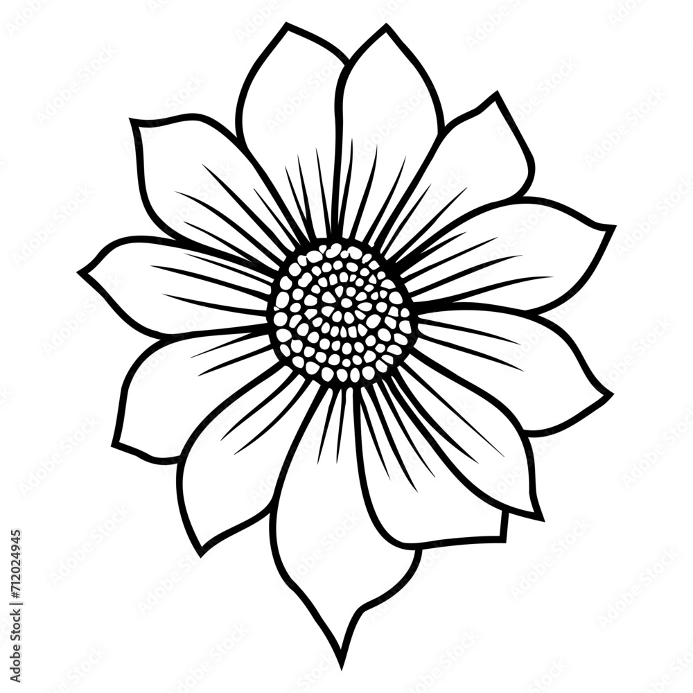 Hand drawn simple flower illustration Hand drawn simple flower illustration