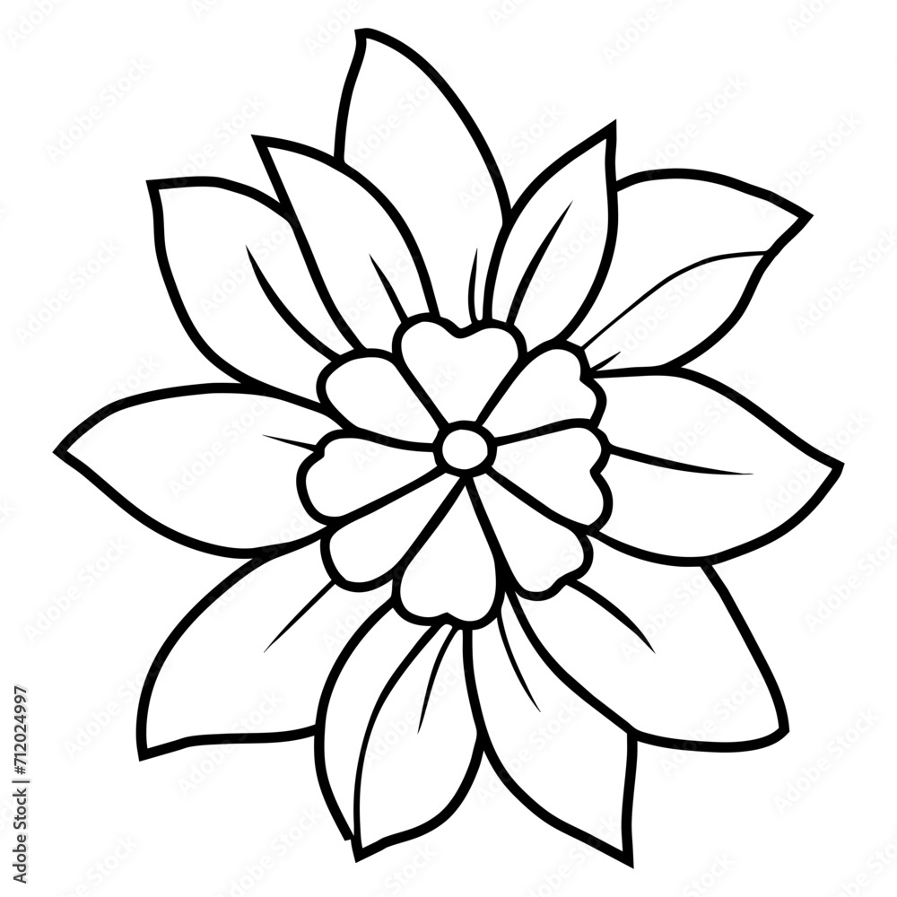 Hand drawn simple flower illustration Hand drawn simple flower illustration