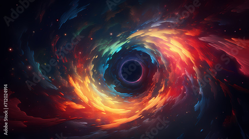 black hole colorful background with outer space background photo
