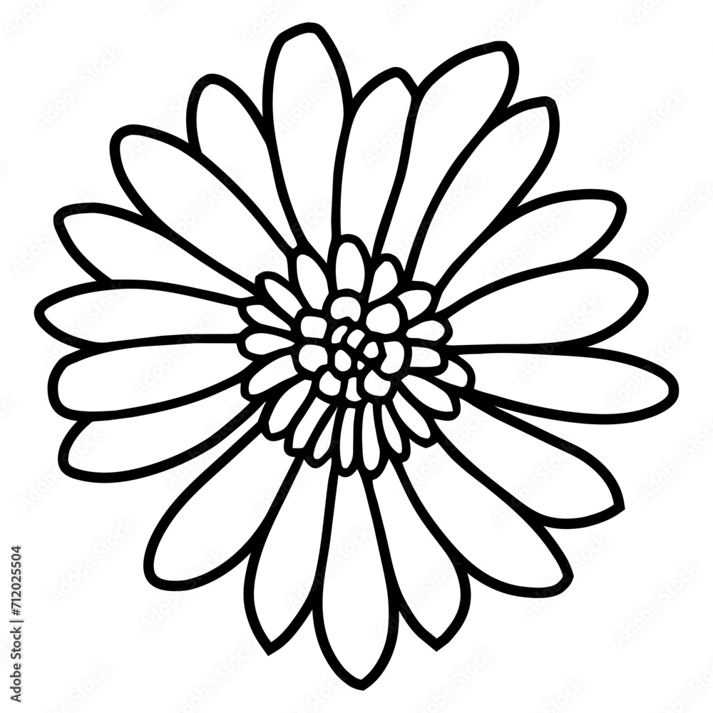 Hand drawn simple flower illustration