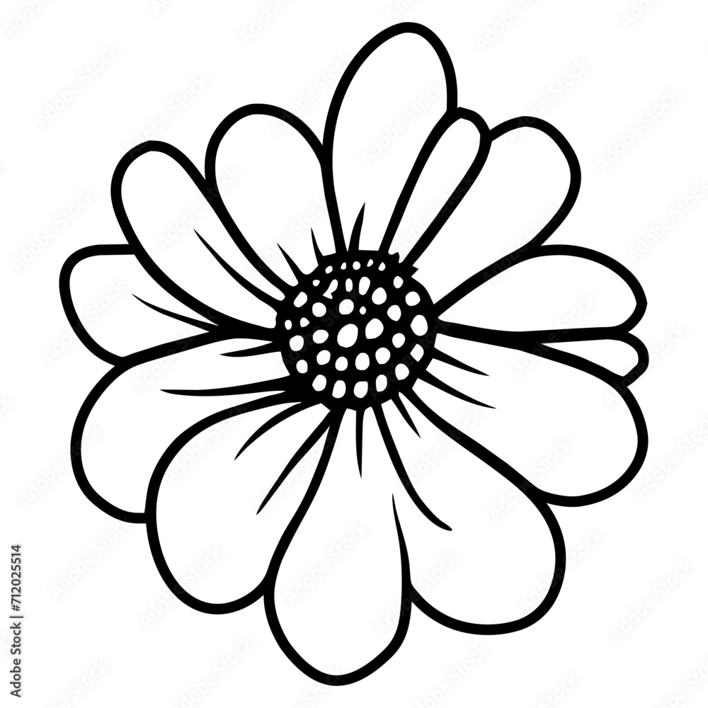 Hand drawn simple flower illustration Hand drawn simple flower illustration