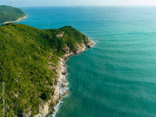 Aerial view of beautiful sea and island