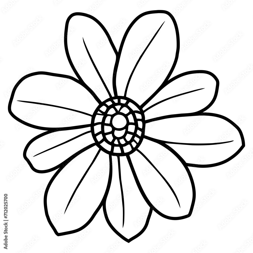 Hand drawn simple flower illustration