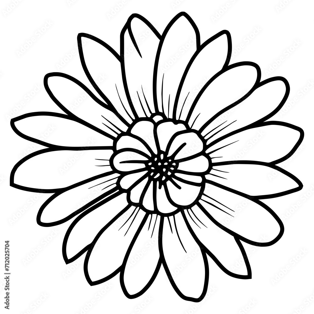 Hand drawn simple flower illustration