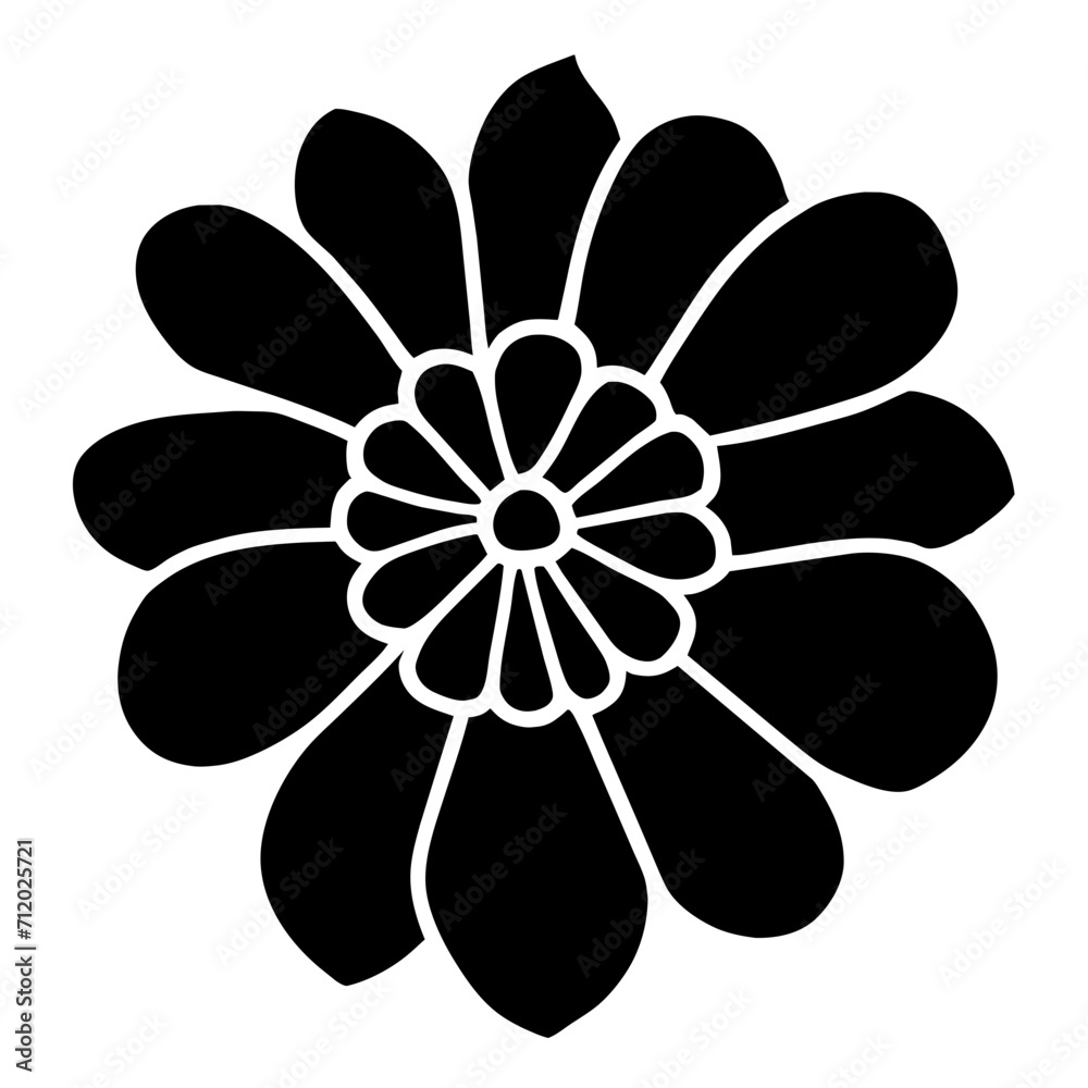 Hand drawn simple flower illustration Hand drawn simple flower illustration