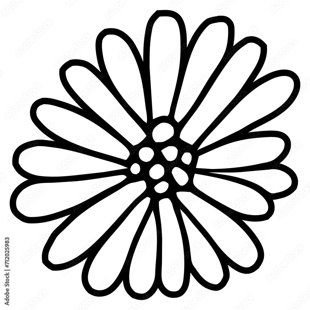 Hand drawn simple flower illustration Hand drawn simple flower illustration