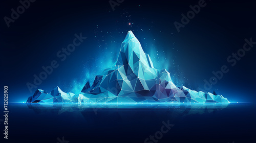 digital antarctic iceberg in the ocean in futuristic photo