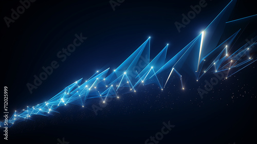 abstract digital bunch of glowing arrows up diagonally photo