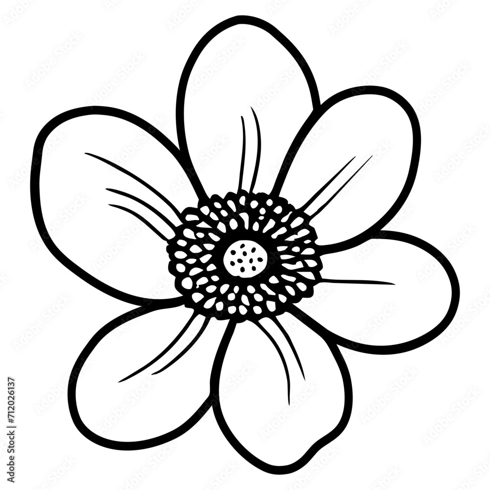 Hand drawn simple flower illustration Hand drawn simple flower illustration