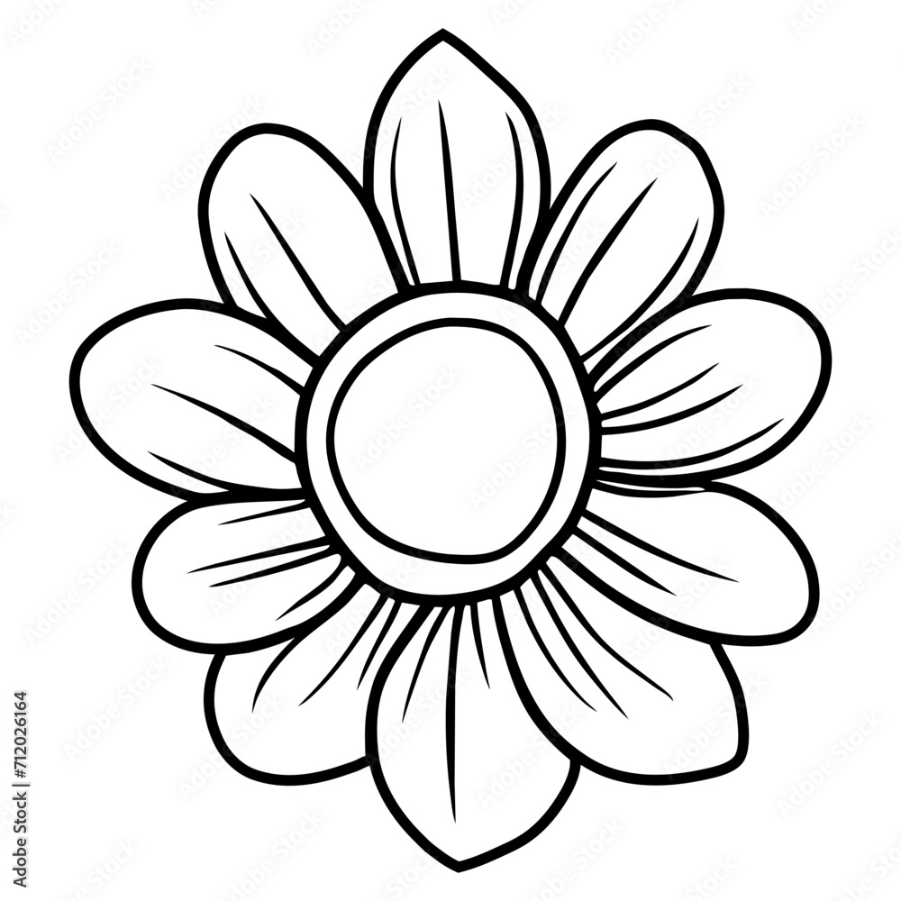 Hand drawn simple flower illustration Hand drawn simple flower illustration
