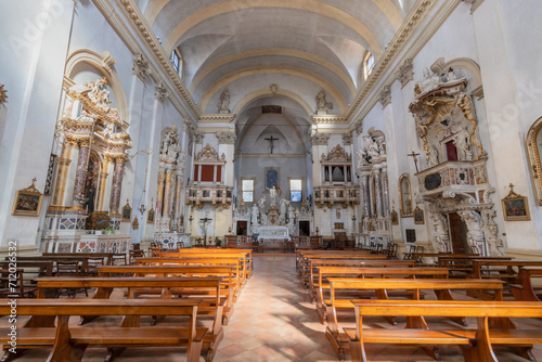 VICENZA, ITALY - NOVEMBER 7, 2023: The nave of baroque church Chiesa di San Giuliano.