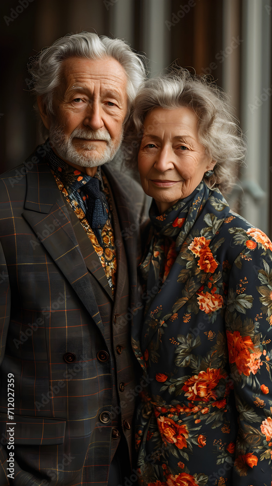 Portrait of a beautiful senior couple embracing each other. Happy elderly couple in love. Active senior lifestyle concept