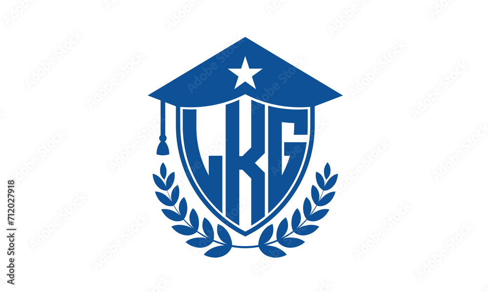 LKG three letter iconic academic logo design vector template. monogram, abstract, school, college, university, graduation cap symbol logo, shield, model, institute, educational, coaching canter, tech LKG three letter iconic academic logo design vector template. monogram, abstract, school, college, university, graduation cap symbol logo, shield, model, institute, educational, coaching canter, tech