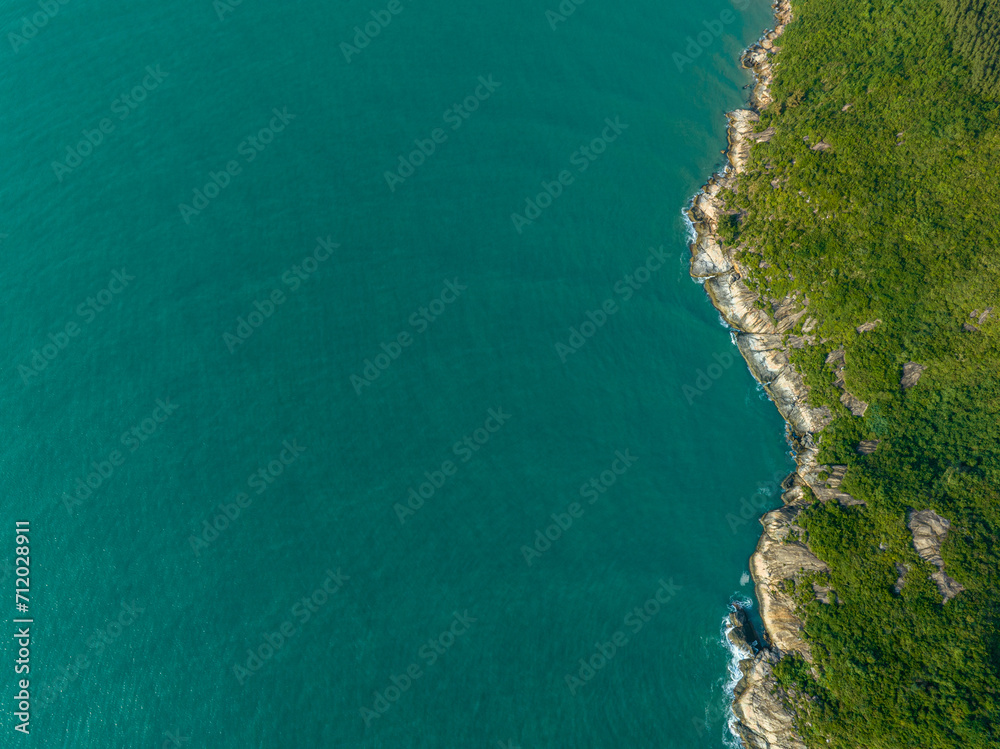 Aerial view of beautiful sea and island