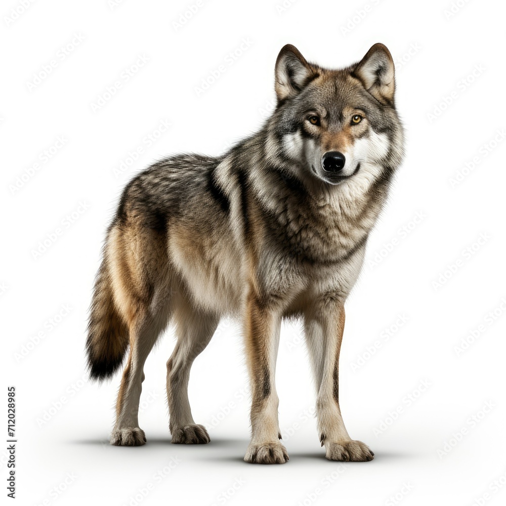 Illustration of a Gray Wolf isolated on a white background