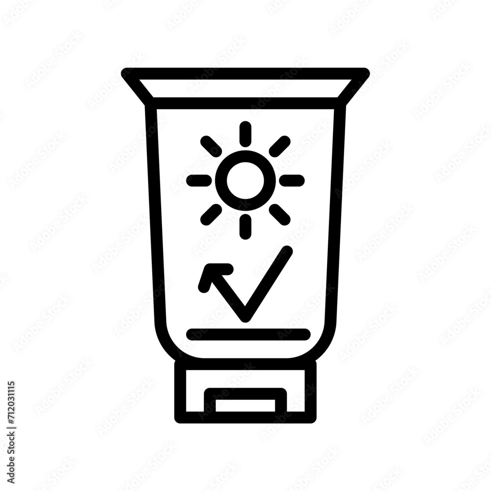 Sunblock icon vector or logo illustration style Sunblock icon vector or logo illustration style
