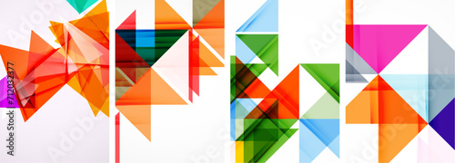 Set of abstract random triangle composition backgrounds. Vector illustration for for wallpaper  business card  cover  poster  banner  brochure  header  website