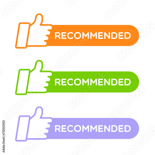 Vector Flat Recommended Banner Label