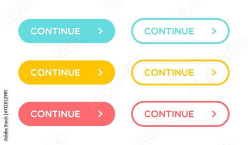 Vector Set of Continue Buttons photo