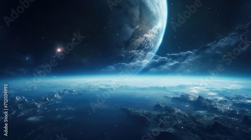 galaxy space studio background illustration universe planets  moon rocket  nebula celestial galaxy space studio background