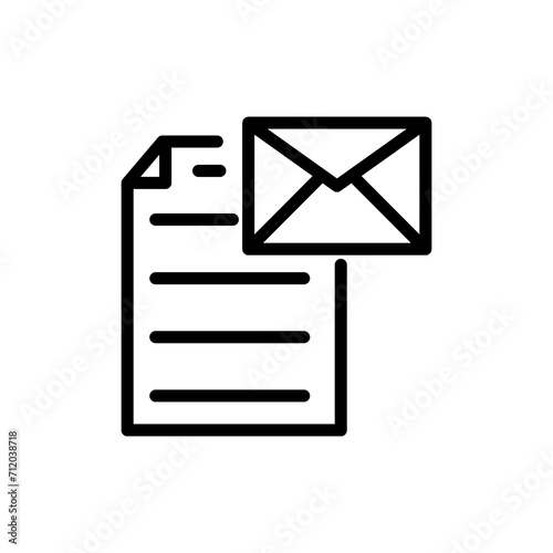 mail paper document line logo icon vector image