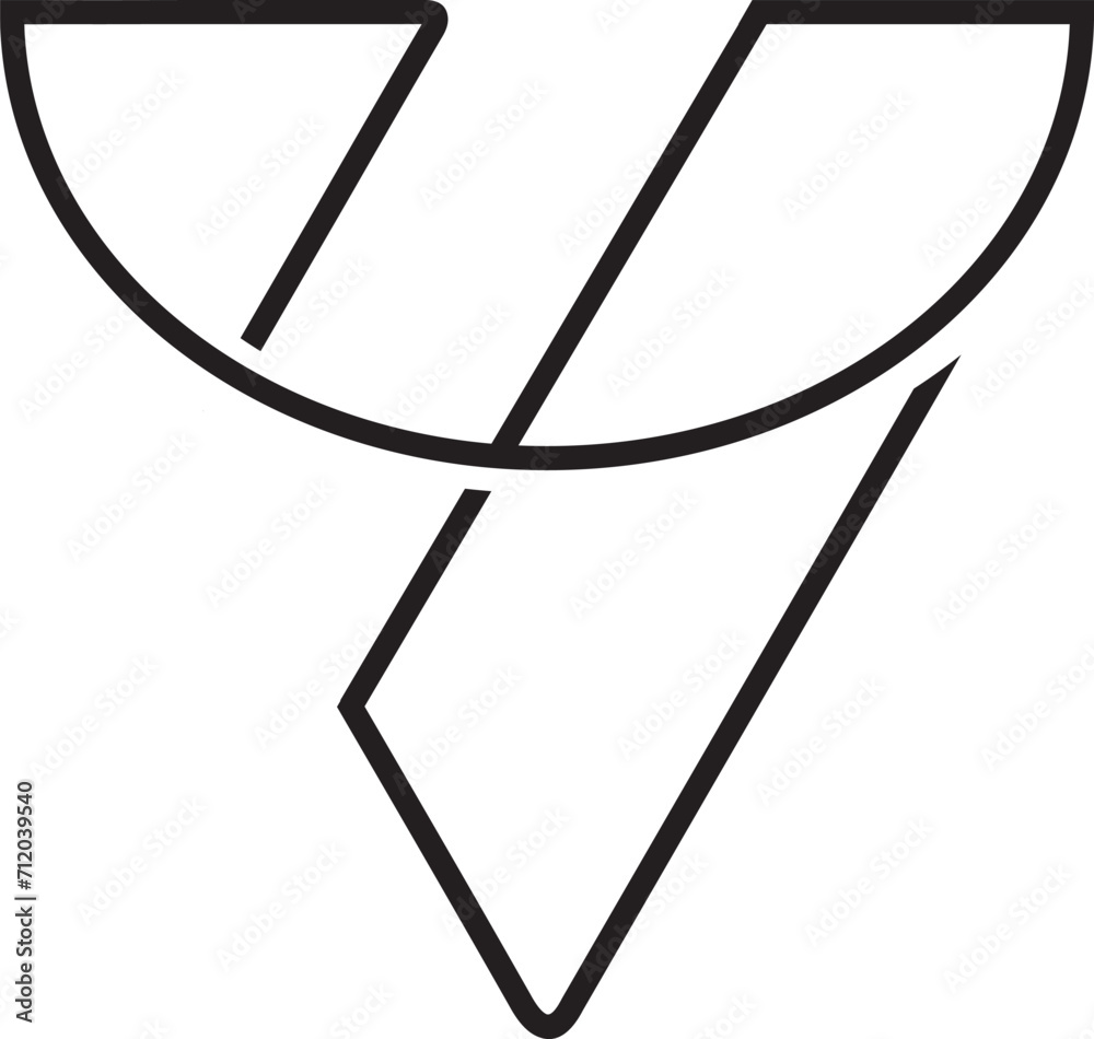 Outline initial letter logo vector element