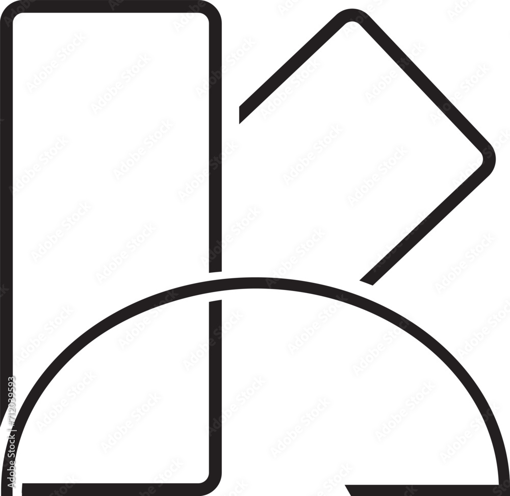 Outline initial letter logo vector element Outline initial letter logo vector element