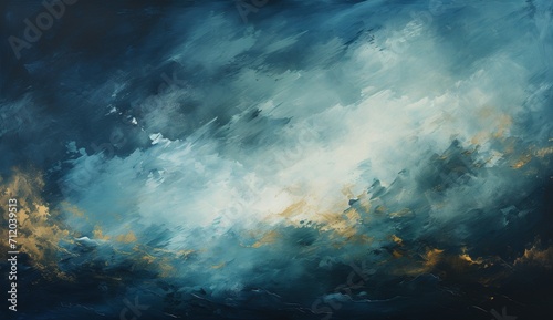 Bright aquarelle painted lightning night sky and thunder storm. Created with Ai