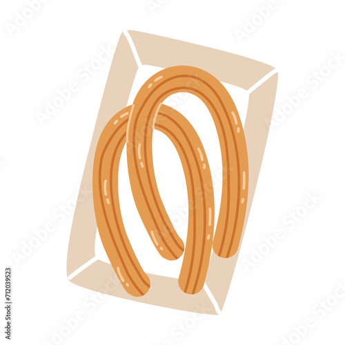 Dipping Churro in Dulce De Leche Caramel