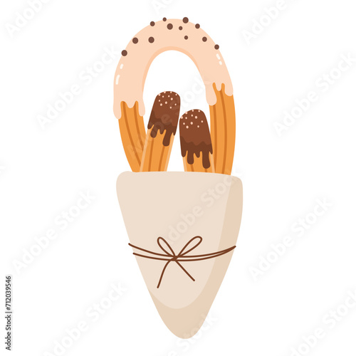 Mexican churros illustration food dessert