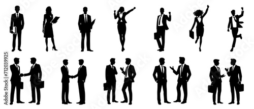 Businessman and businesswoman silhouette black filled vector Illustration icon photo