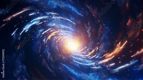 through time and space tunnel. wormhole straight through space time