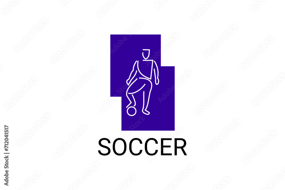 Soccer or football sport vector line icon. sportman, playing football. sport pictogram illustration. Soccer or football sport vector line icon. sportman, playing football. sport pictogram illustration.