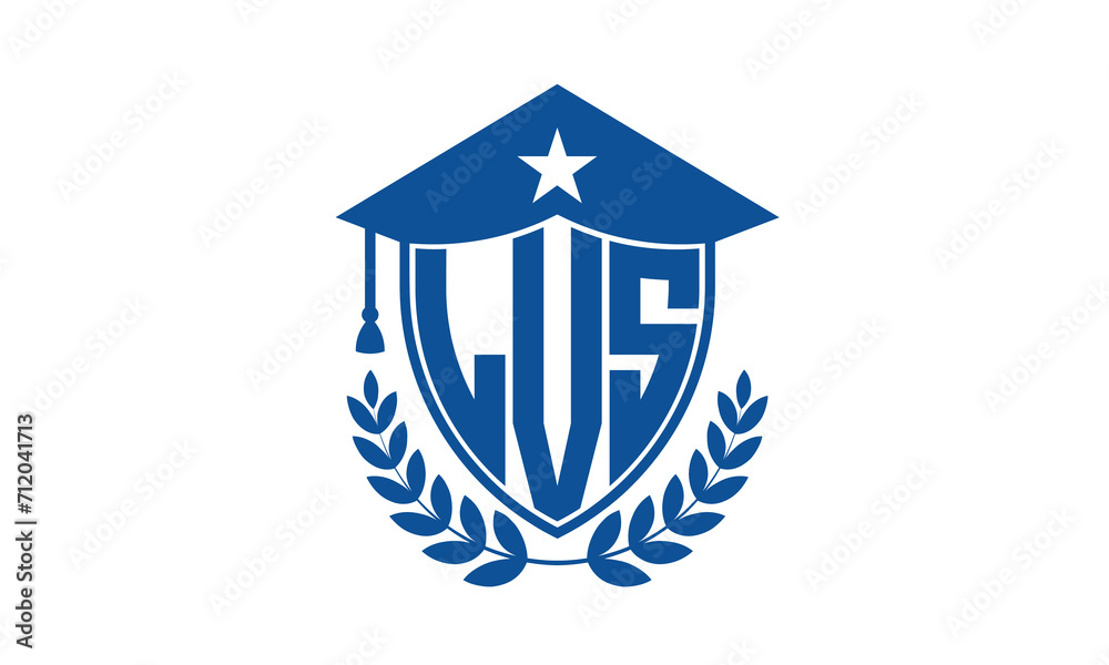 LVS three letter iconic academic logo design vector template. monogram, abstract, school, college, university, graduation cap symbol logo, shield, model, institute, educational, coaching canter, tech LVS three letter iconic academic logo design vector template. monogram, abstract, school, college, university, graduation cap symbol logo, shield, model, institute, educational, coaching canter, tech