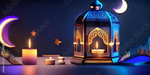 Ramadan moon, mosque, leant background design