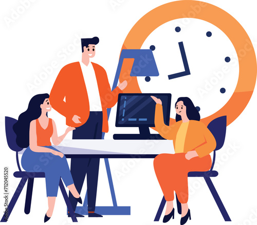 business teamwork  brainstorming in flat style isolated on background