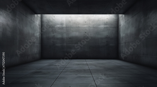 abstract empty dark concrete interior 3d