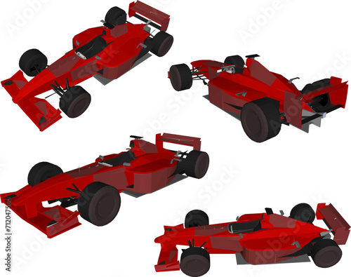 Vector sketch illustration of formula racing car design