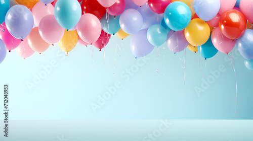 Celebration background with balloon decoration with copy space