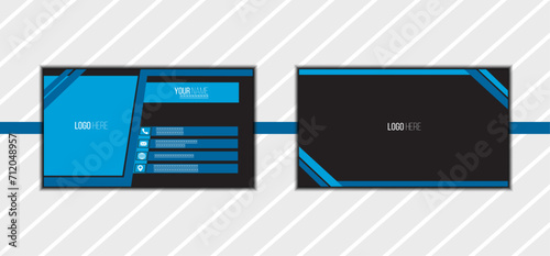 Double sided business card and colored of vector design template