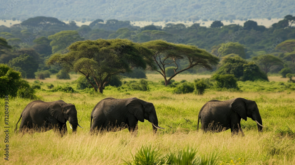 タンザニアのタランギア国立公園のゾウGenerativeAI