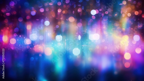 Abstract crystal colorful neon block with blurred background