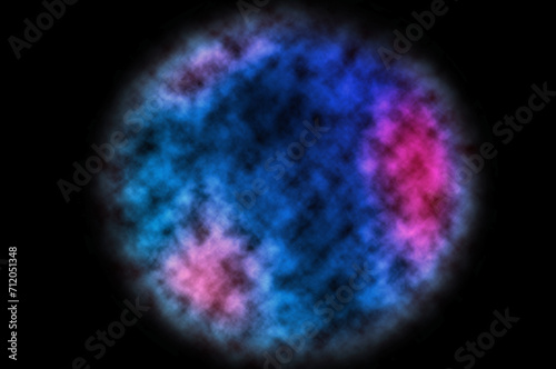 Abstract Blue and Pink Cloudy on Black Background
