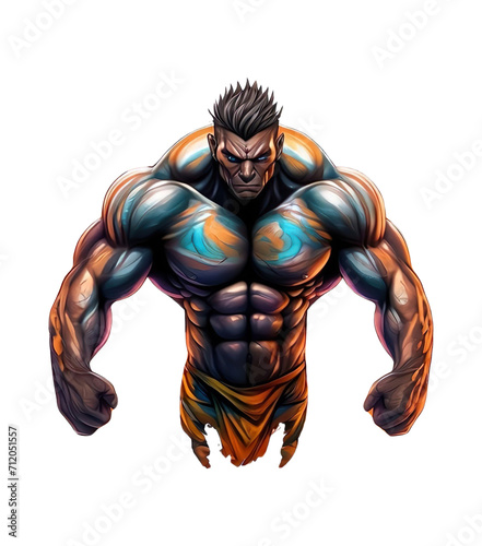 fierce, burly fighter character