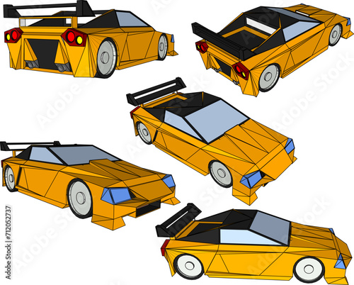 Vector sketch illustration of new concept luxury sports car car design