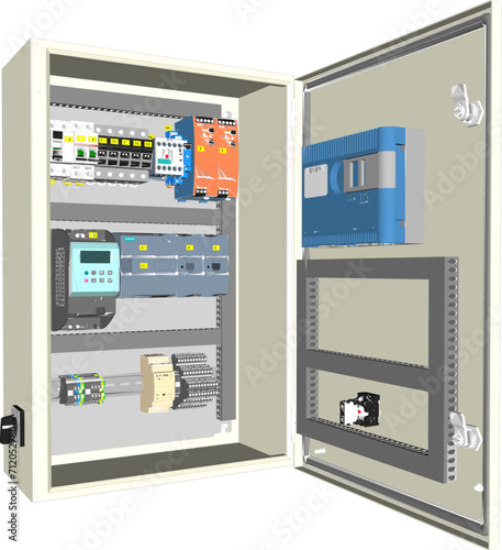 Vector sketch illustration of multi-storey building apartment hotel electrical panel design