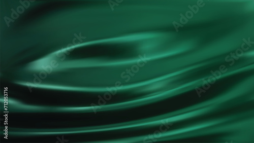 Abstract light green gradient background. Minimalistic subtle wavy silk texture. 3D vector illustration.