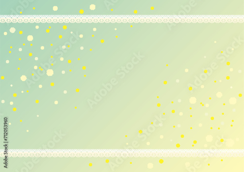 黄色のつぶつぶとレースの背景
